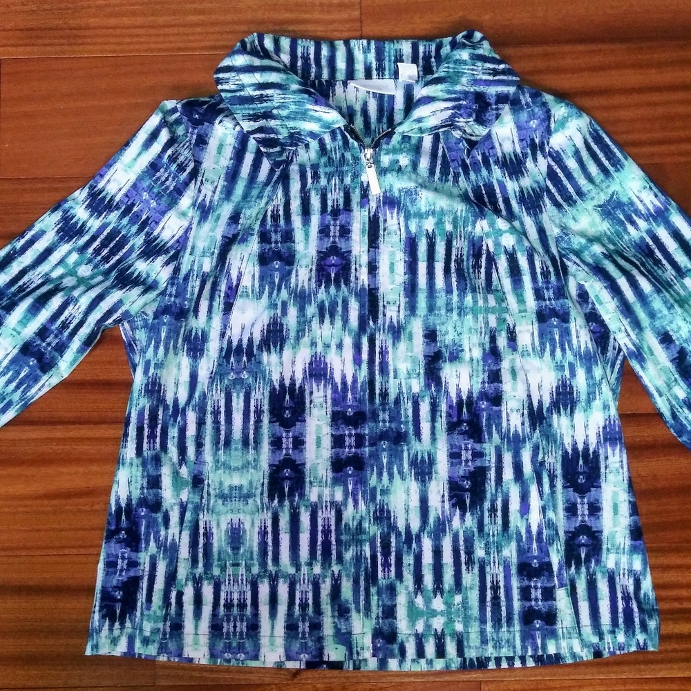 Chico's WEEKENDS Size 2 Lightweight Zip Up